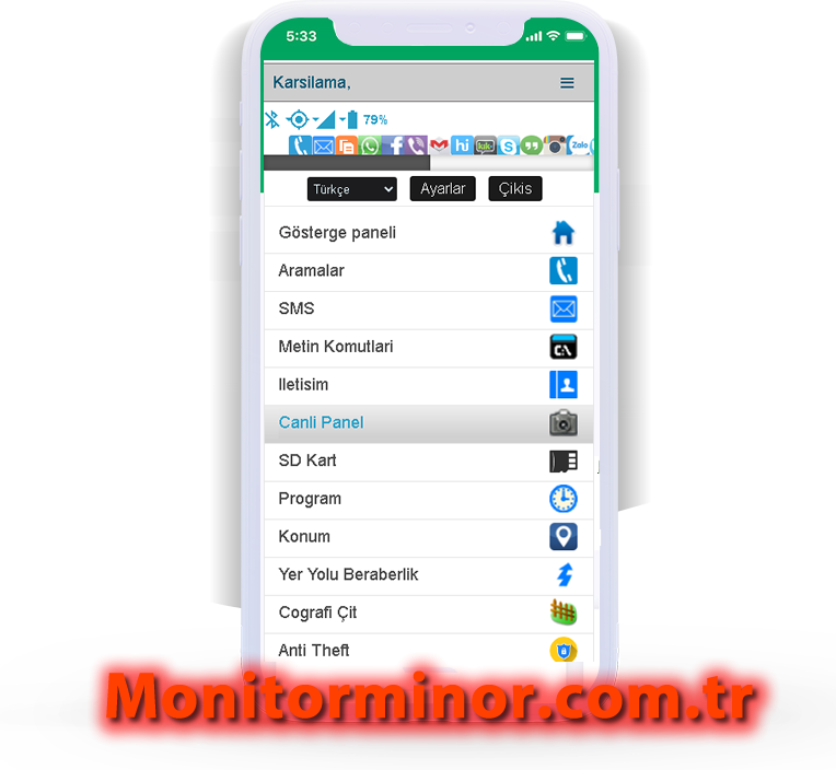 Monitor minor kullanıcı paneli